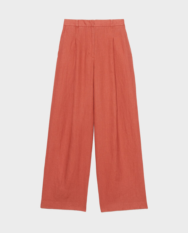YVONNE - Pantalón ancho de lino 7200c 13 red