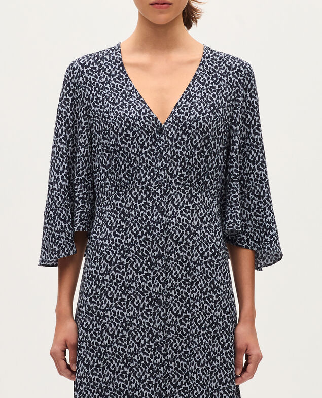 Vestido largo fluido K621 leo blue