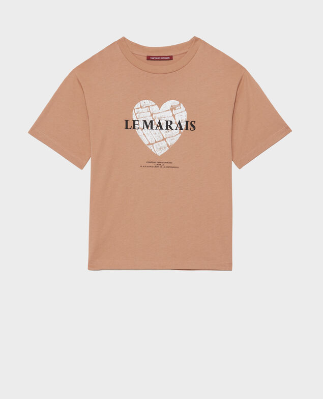 Camiseta de algodón manga corta Latte