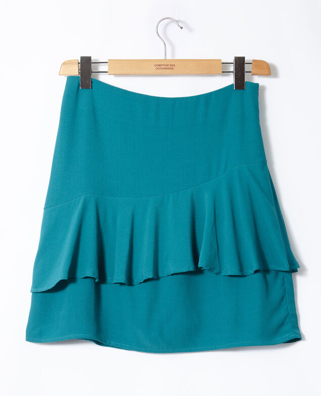 Falda corta con volante Verde