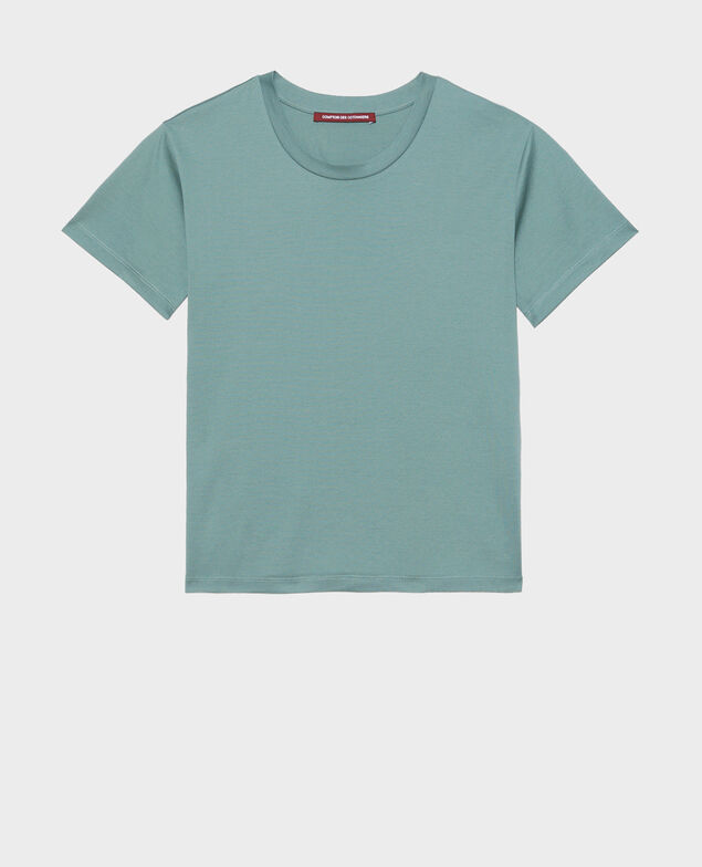 Camiseta de algodón con cuello redondo Treillis