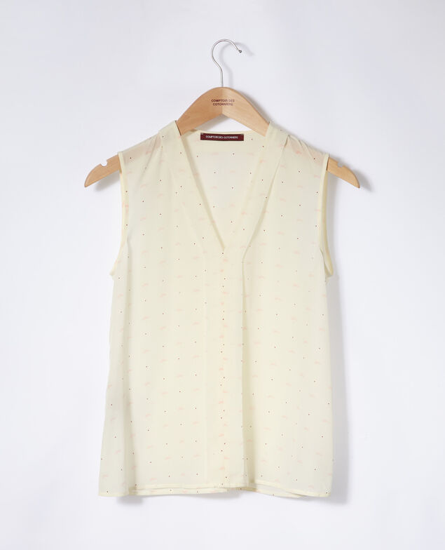 Top sin mangas Lotus fan winter white