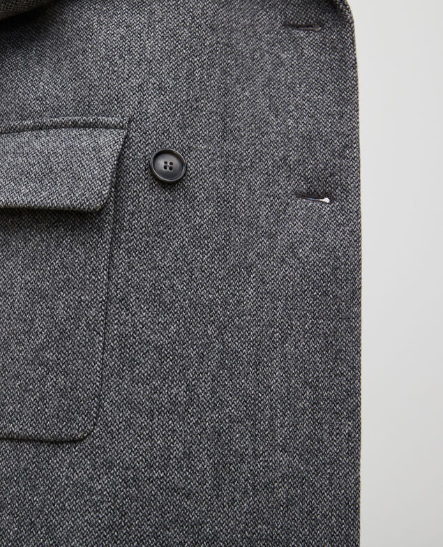Abrigo cruzado oversize de lana Medium grey melange