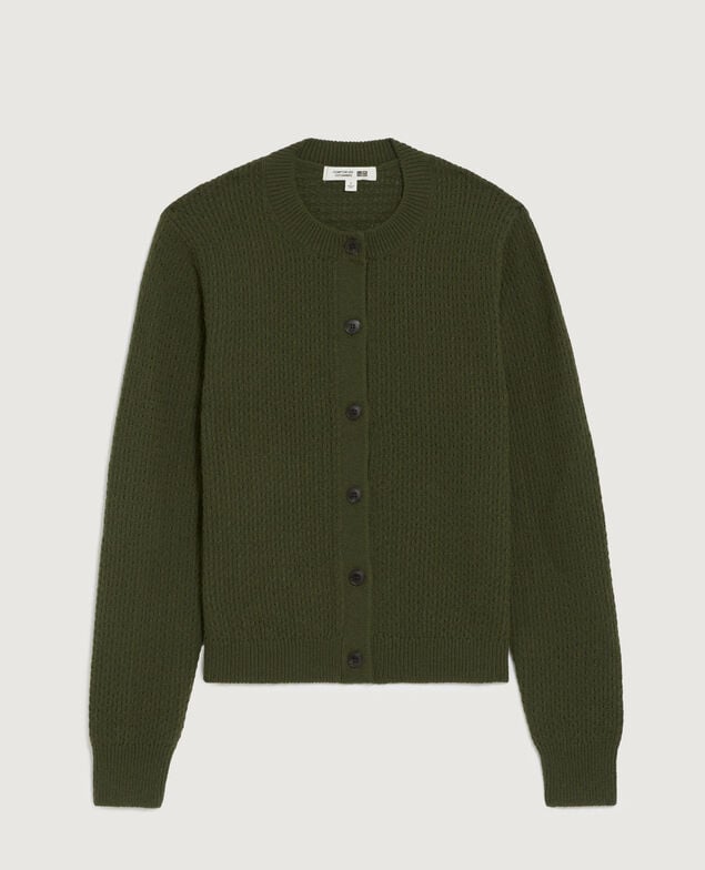 Cárdigan de cuello redondo  U570 olive