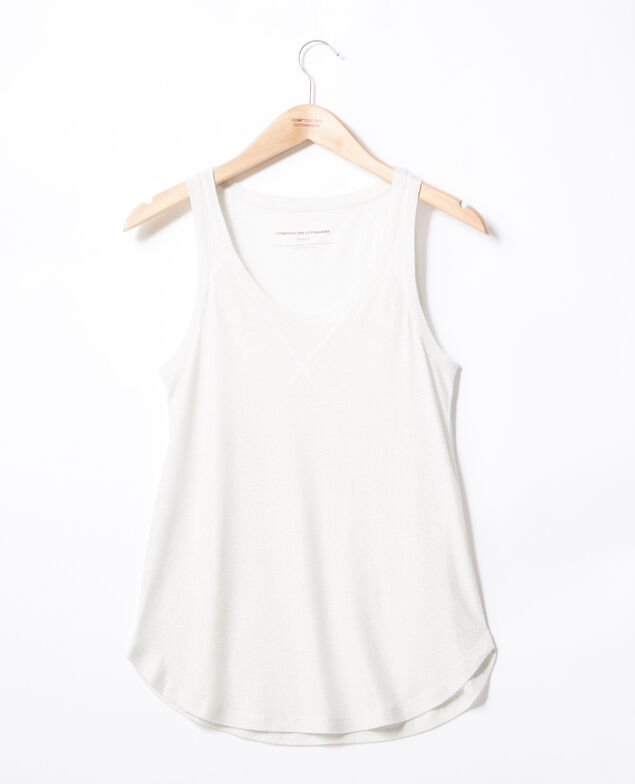 Camiseta de tirantes irisada con lino Off white
