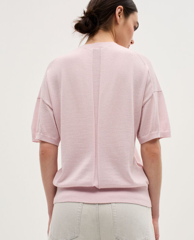 Jersey de punto merino y seda K100 bloom pink