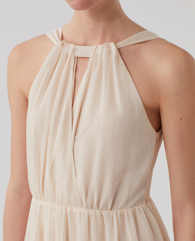 Vestido largo fluido H303 white swan