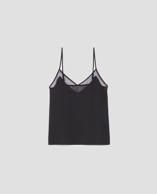 Top fluido con tirantes finos A091 black