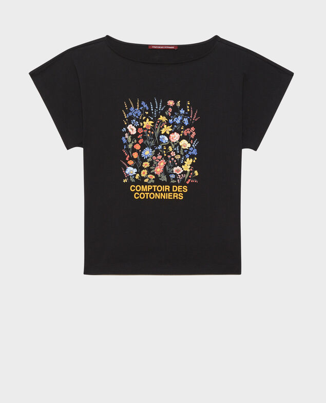 Camiseta de algodón manga corta Black beauty