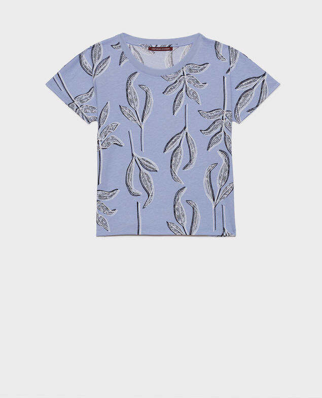 Camiseta de algodón con cuello redondo Prt bot heron