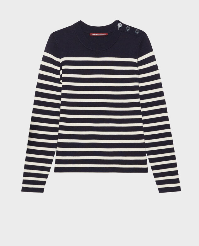 MADDY - Jersey marinero de lana merina 8875 69 navy stripes
