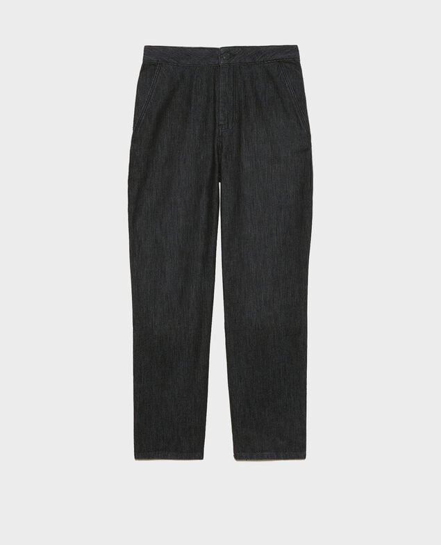 CHINO - Pantalón carrot en denim con talle alto Noir denim