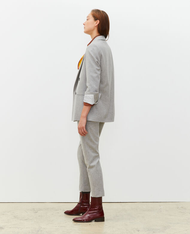 Blazer cruzado de lana Light grey melange