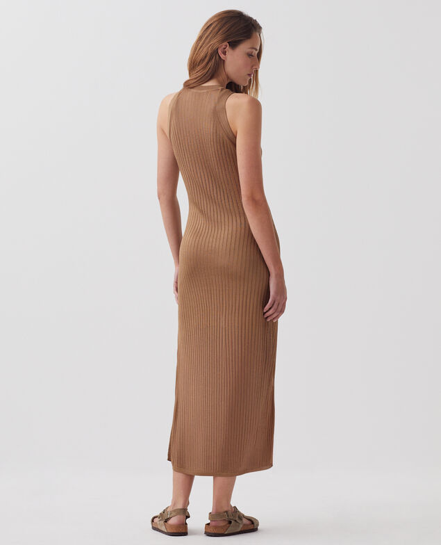 Vestido largo de canalé H330 tiger's eye