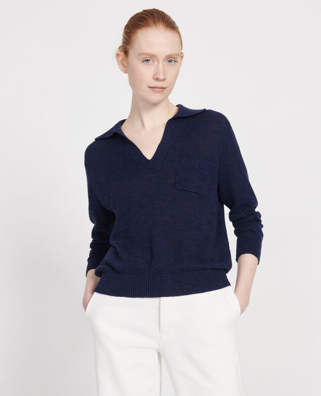 Jersey con lino Maritime blue