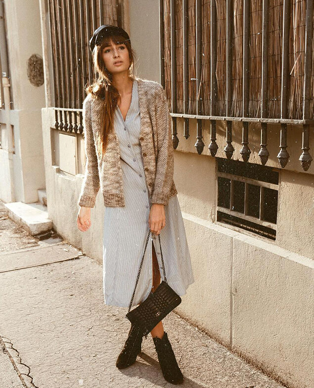 Chaqueta de punto jaspeado Gris