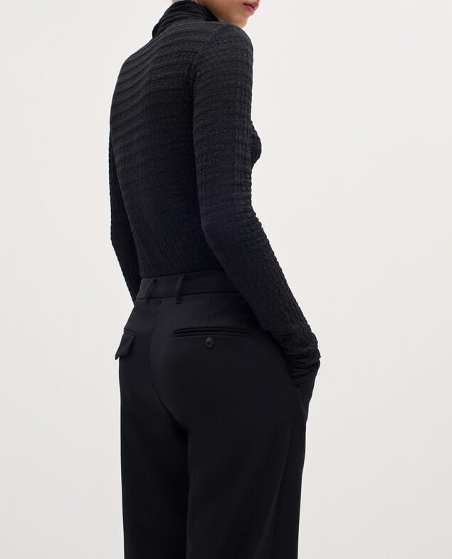 Pantalón recto de lana H091 black beauty