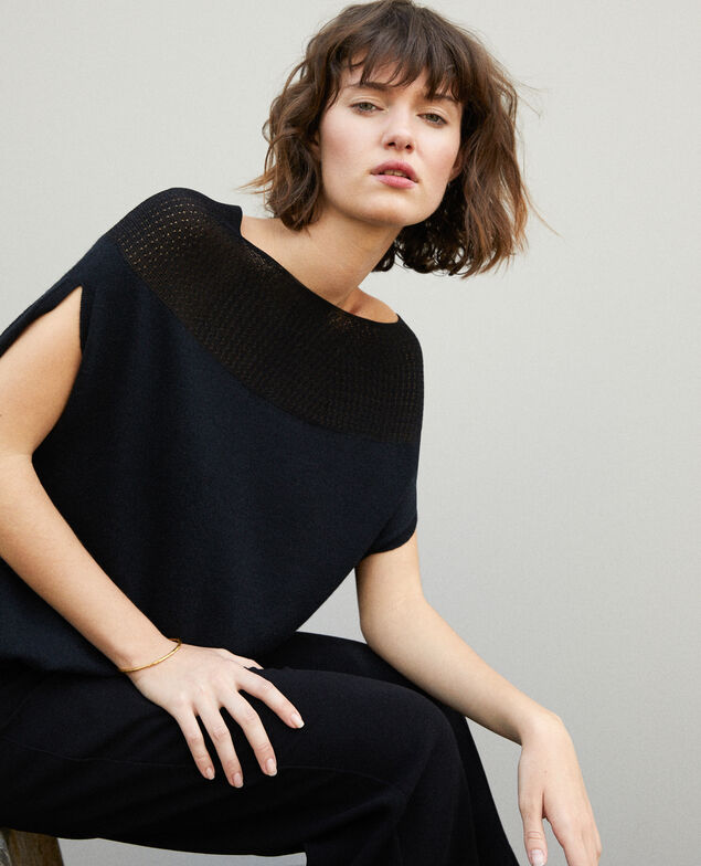 Jersey  wholegarment forma globo Noir