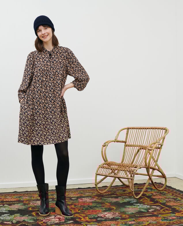 AGLAÉ - Vestido corto estampado Indienne navy