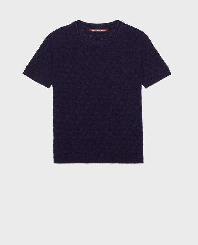 Jersey con escote redondo, 100 % Cachemir  Maritime blue