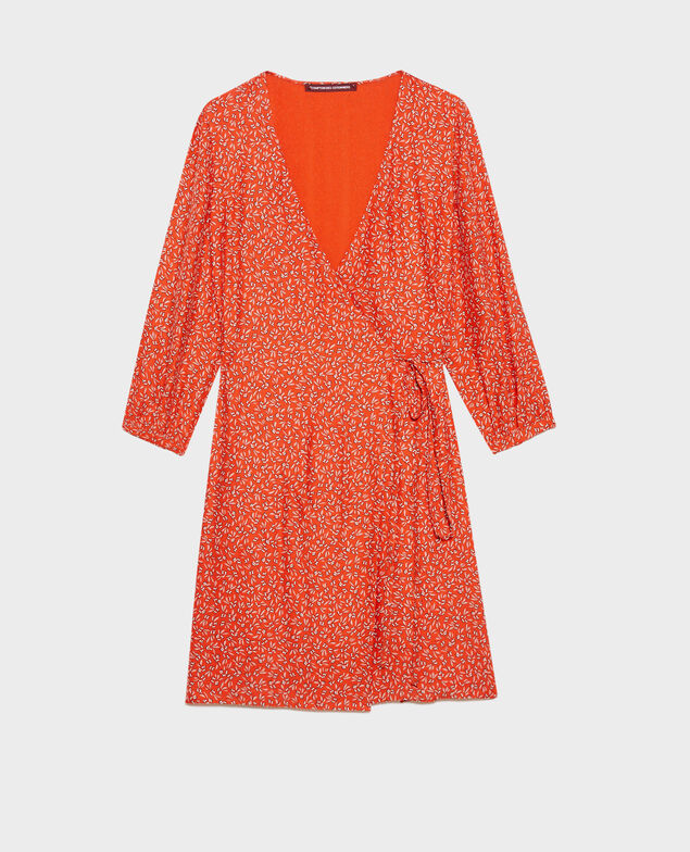 Vestido cruzado de seda Clochette spicy