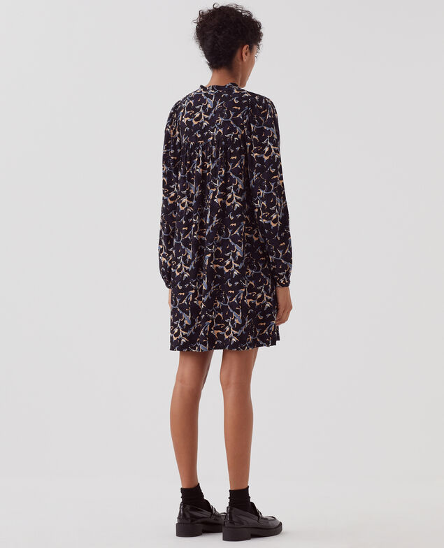 Vestido corto fluido I686 new fl ikat navy