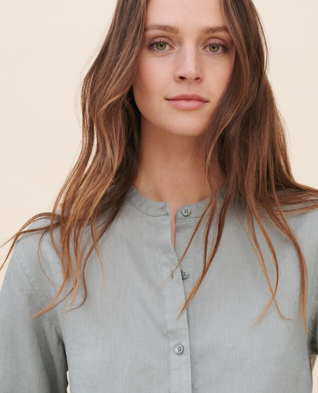 Camisa de lino sin cuello 07 gray