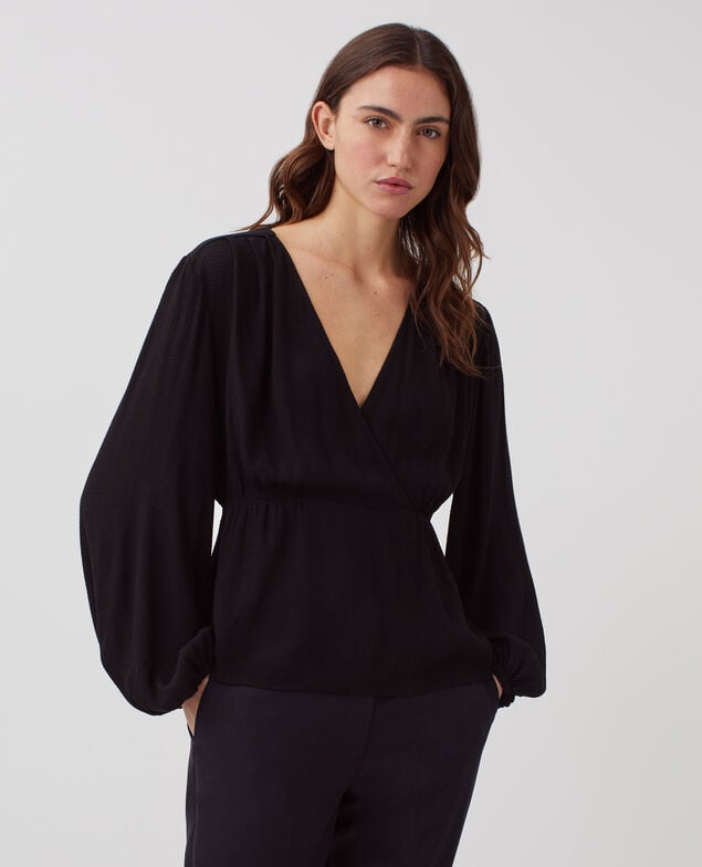 Blusa cruzada fluida H091 black beauty