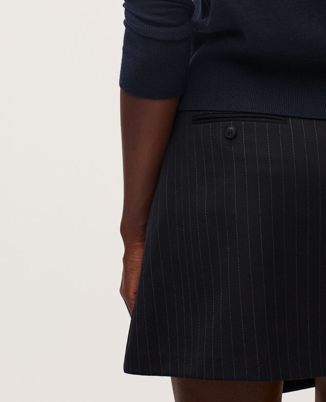 Falda corta de lana K690 st navy