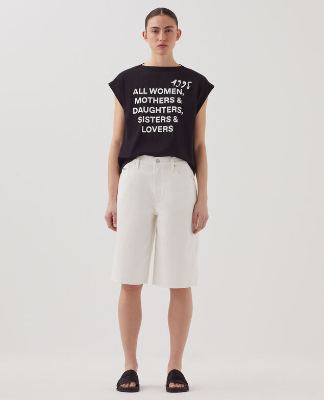 Camiseta corte caja de algodón J095 black base words