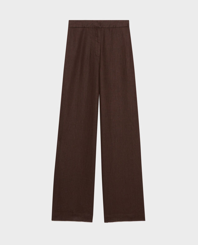 Pantalón de lino con talle alto Mole