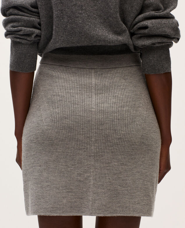 Falda corta de lana merino K030 mel light gray