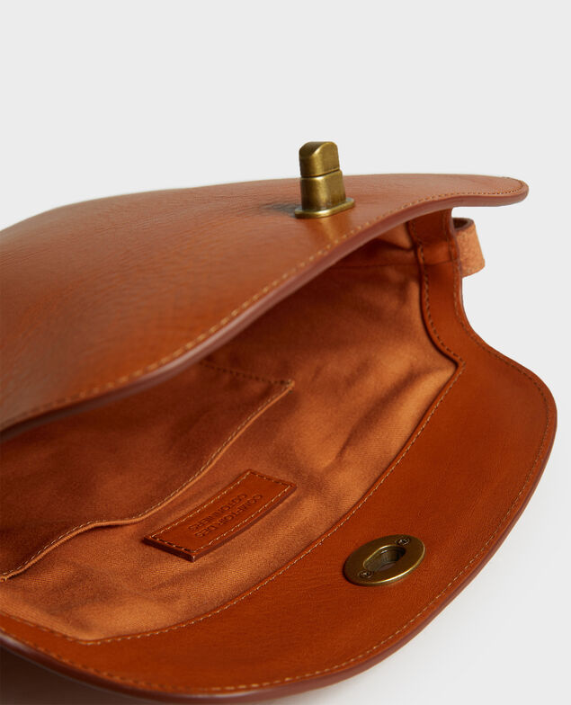 Bolso de cuero con bandolera corta Camel