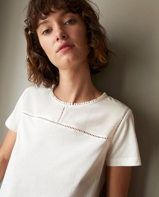 Camiseta de dos materiales Blanco