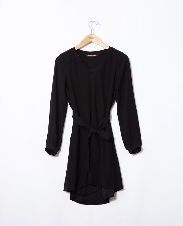 Vestido con escote de pico Negro