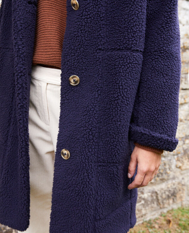 Abrigo efecto piel de cordero  Dark navy