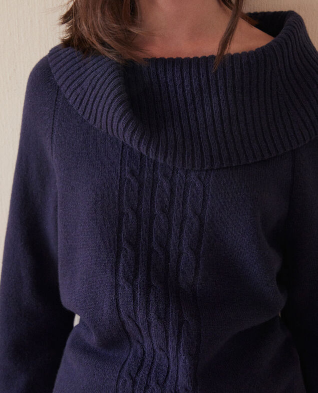 Jersey con detalles de trenzas Peacoat