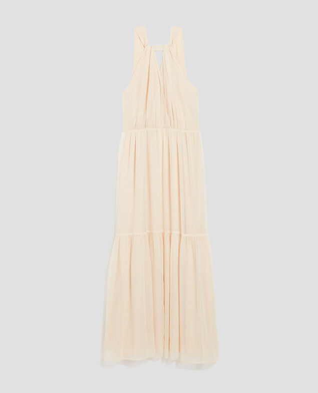 Vestido largo fluido H303 white swan