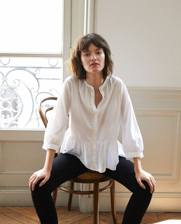 Blusa con faldón Blanco