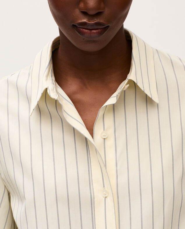 Camisa rayada K014 stripes ecru