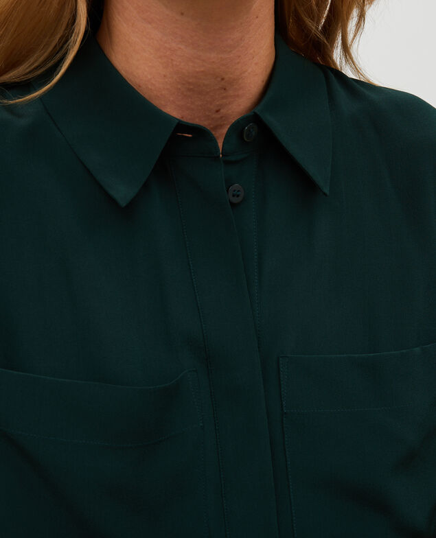 Camisa fluida de seda con manga larga Scarab