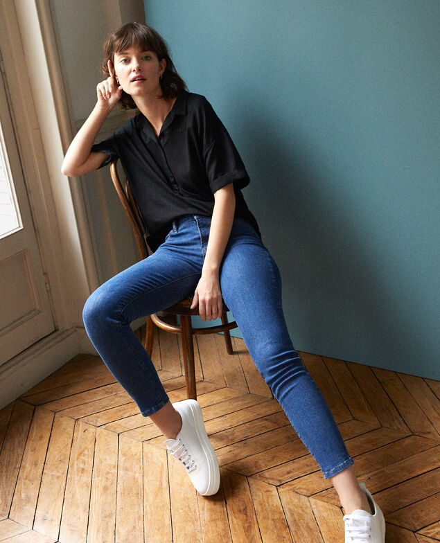 Jeans skinny cropped 7/8 Azul