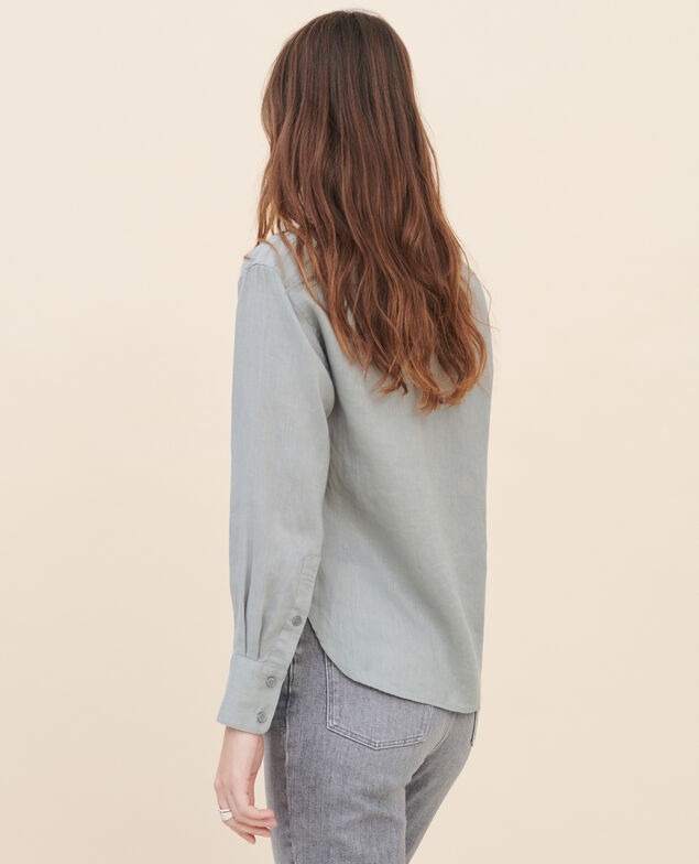 Camisa de lino sin cuello 07 gray