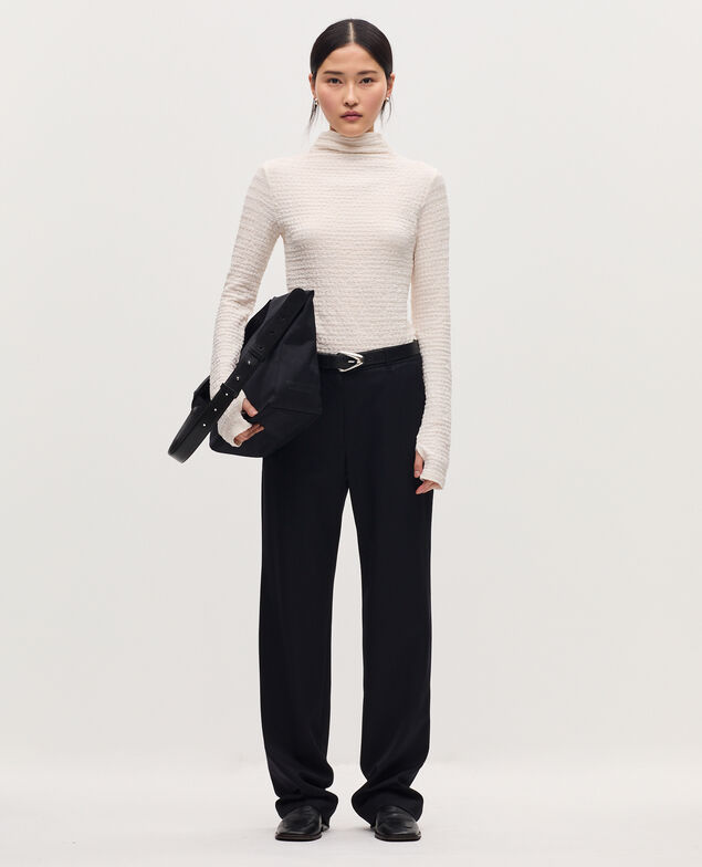 Top con cuello subido y textura K000 white