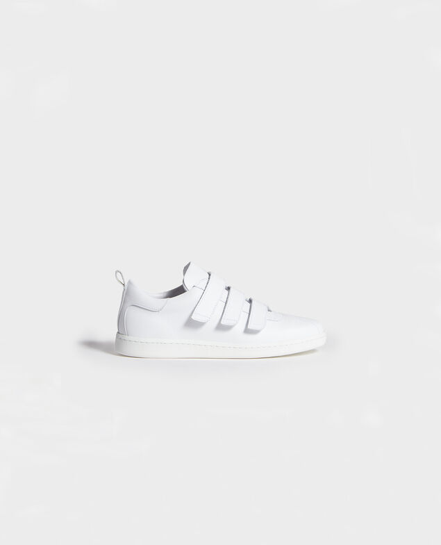 Sneakers de cuero con tiras de velcro Optical white