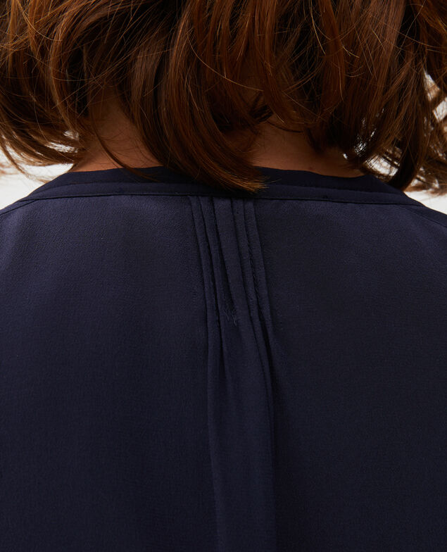 Camisa fluida de seda con manga larga Night sky