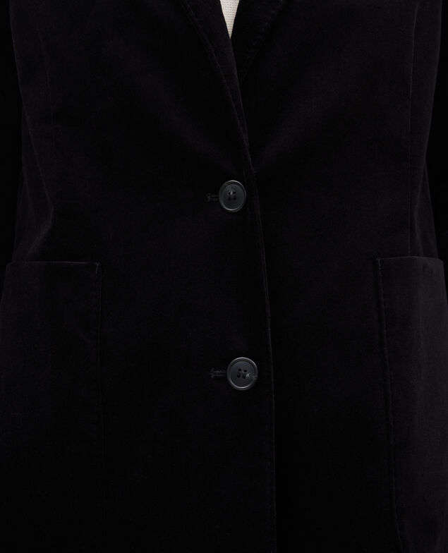 Blazer de  terciopelo con dos botones Black beauty