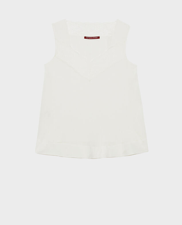 Top de seda y encaje con tirantes Gardenia