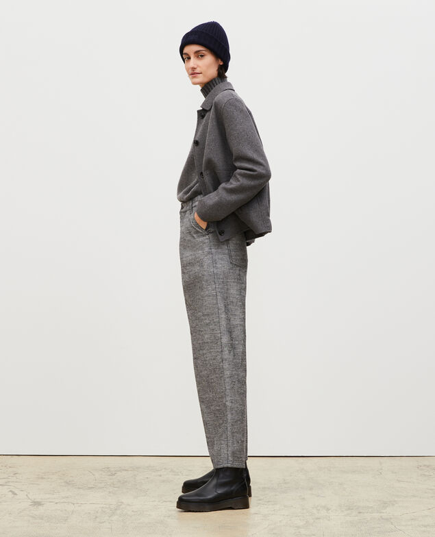 PLEATED - Pantalón ancho en denim gris Grey wash