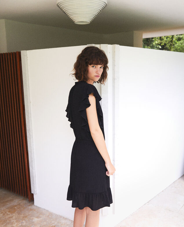 Vestido con volantes Negro